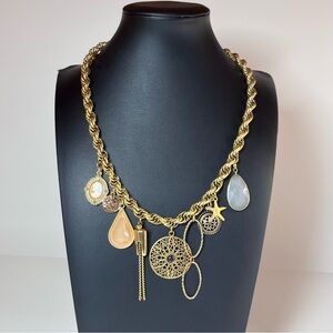 Artisan Charm Necklace by Charming One-of-One. Cameo Filagree Crystal